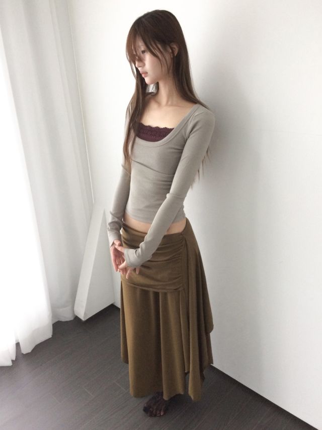 LIVE FOREVER韓國直郵㊣女士新款時尚真品人氣職業休閑長裙LIVE FOR_EVER長裙