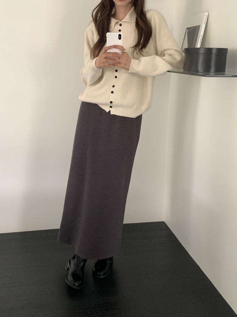 NOTICE韓國直郵㊣女士新款人氣休閑熱賣職業時尚長裙貂皮絎縫NOTICE長裙