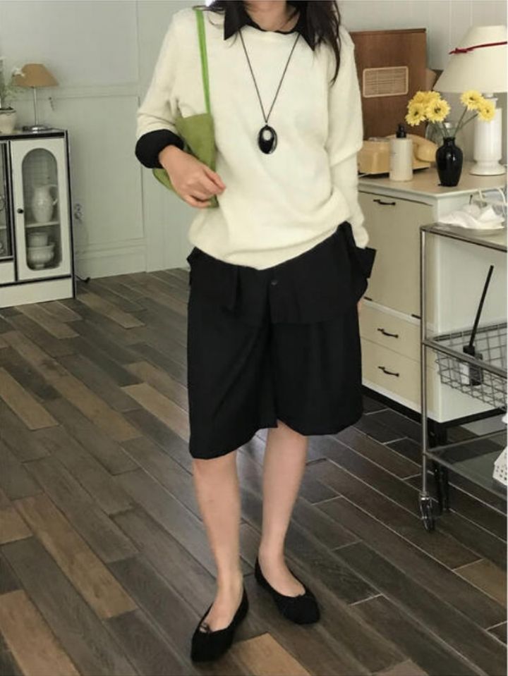 LIVE FOREVER東大門㊣代購女裝新款人氣25秋冬時尚休閑短褲LIVE FOR_EVER短褲圖色2