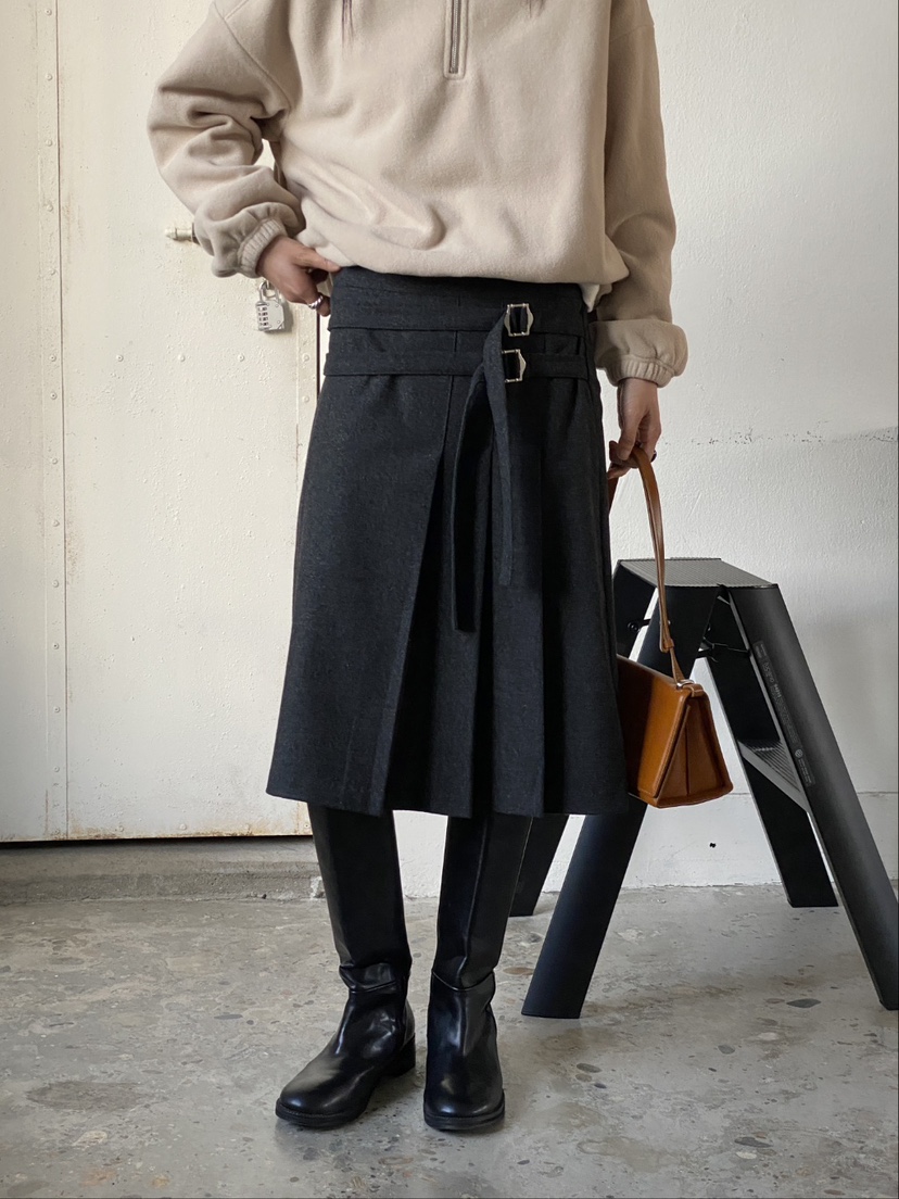 NEAR LEAP-P東大門㊣實拍女裝新款人氣真品半身裙中短裙褶裥NEAR LEAP半身裙/中短裙圖色1