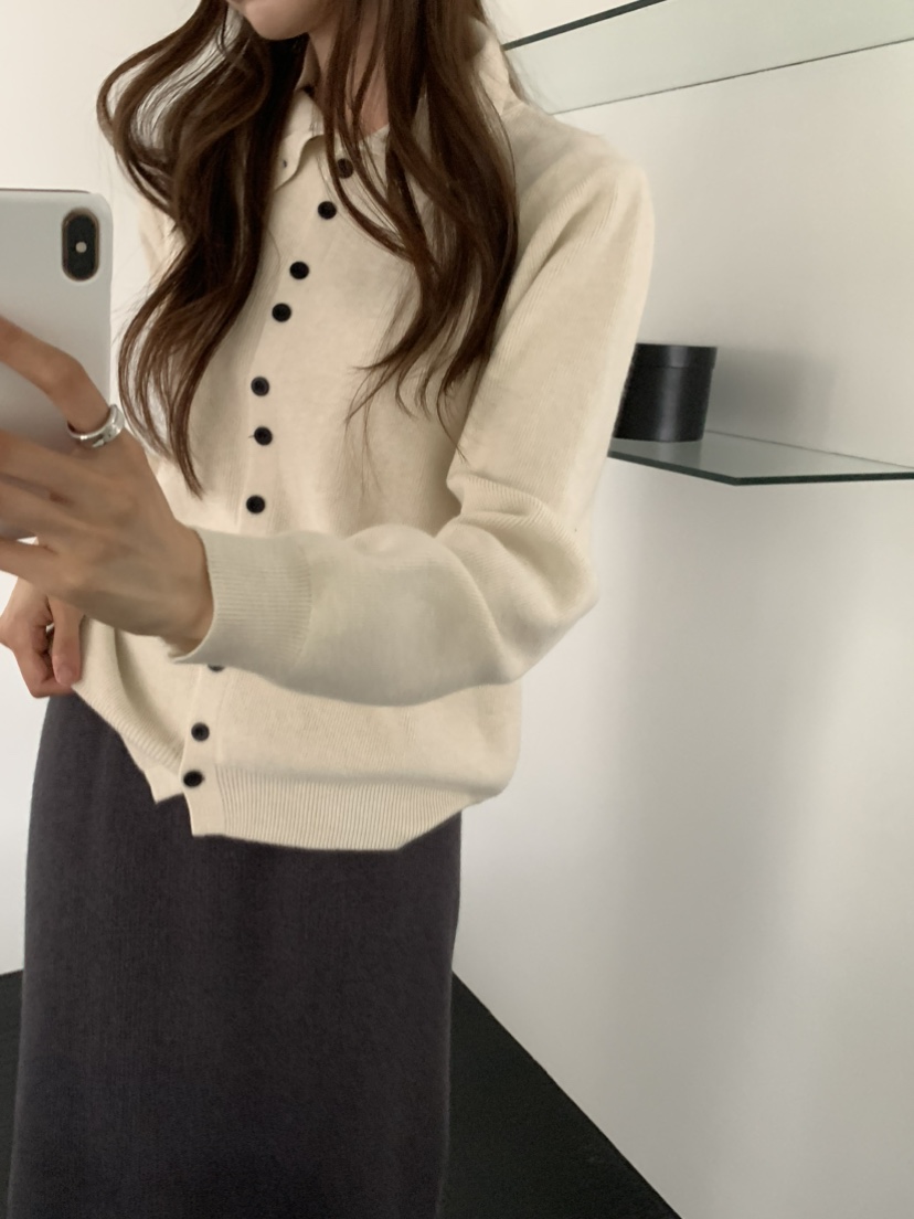 NOTICE韓國代購㊣女士新款推薦休閑熱賣人氣針織衫高領紐扣NOTICE針織衫