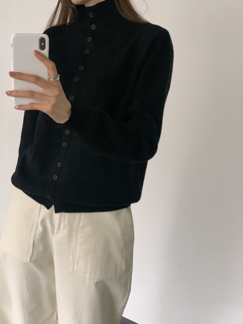 NOTICE韓國代購㊣女士新款推薦休閑熱賣人氣針織衫高領紐扣NOTICE針織衫