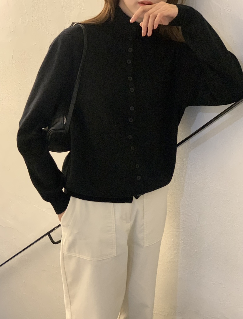 NOTICE韓國代購㊣女士新款推薦休閑熱賣人氣針織衫高領紐扣NOTICE針織衫