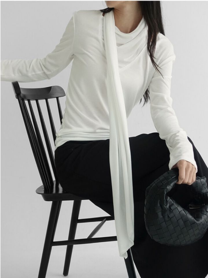 LIVE FOREVER韓國代購㊣女裝新品休閑職業人氣25秋冬長袖T恤LIVE FOR_EVER長袖T恤