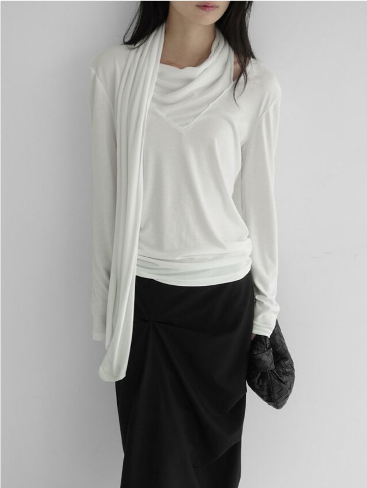 LIVE FOREVER韓國代購㊣女裝新品休閑職業人氣25秋冬長袖T恤LIVE FOR_EVER長袖T恤圖色3