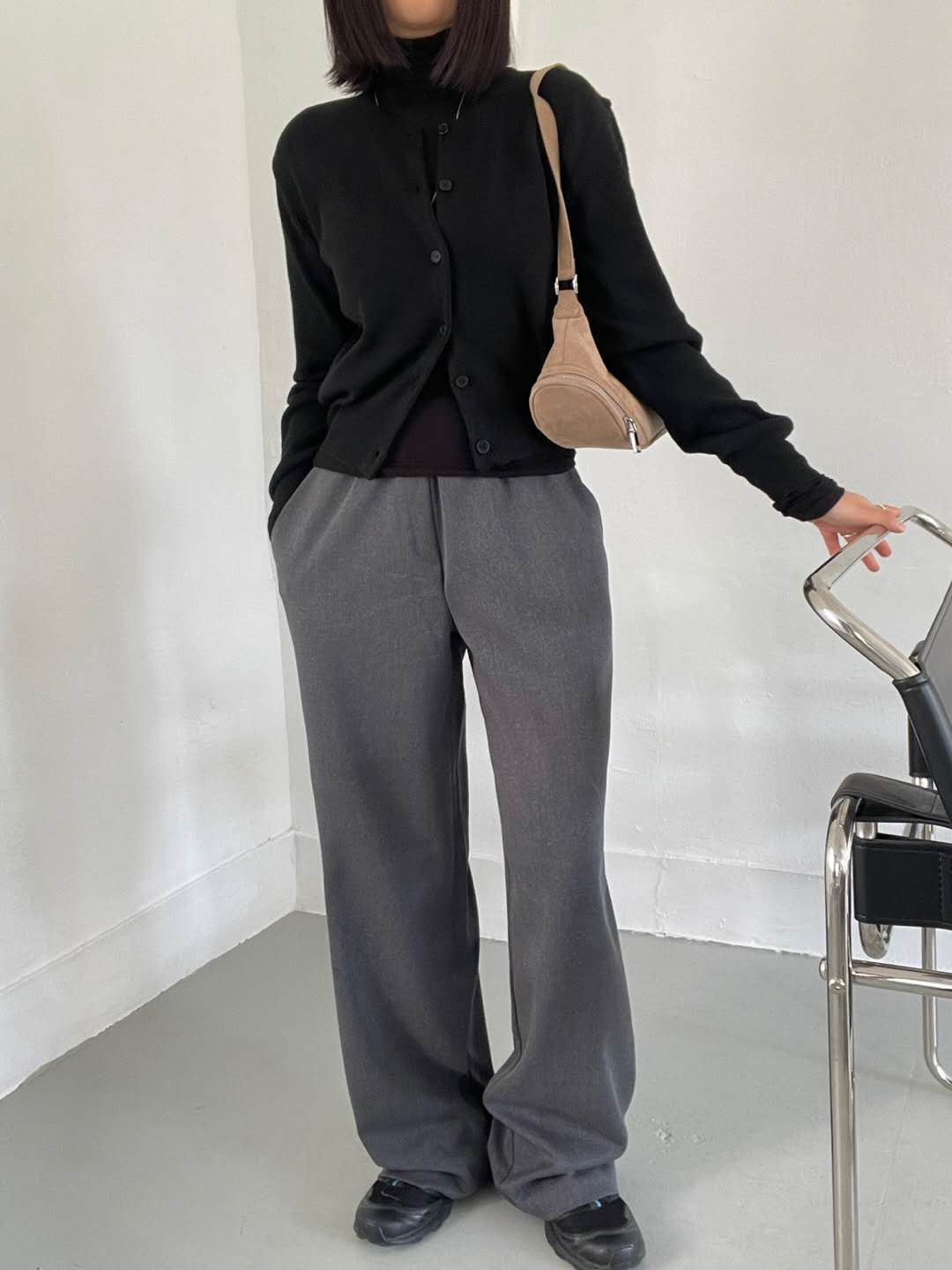 COMO東大門㊣實拍女裝新款職業人氣休閑熱賣真品休閑褲抓絨COMO休閑褲圖色1