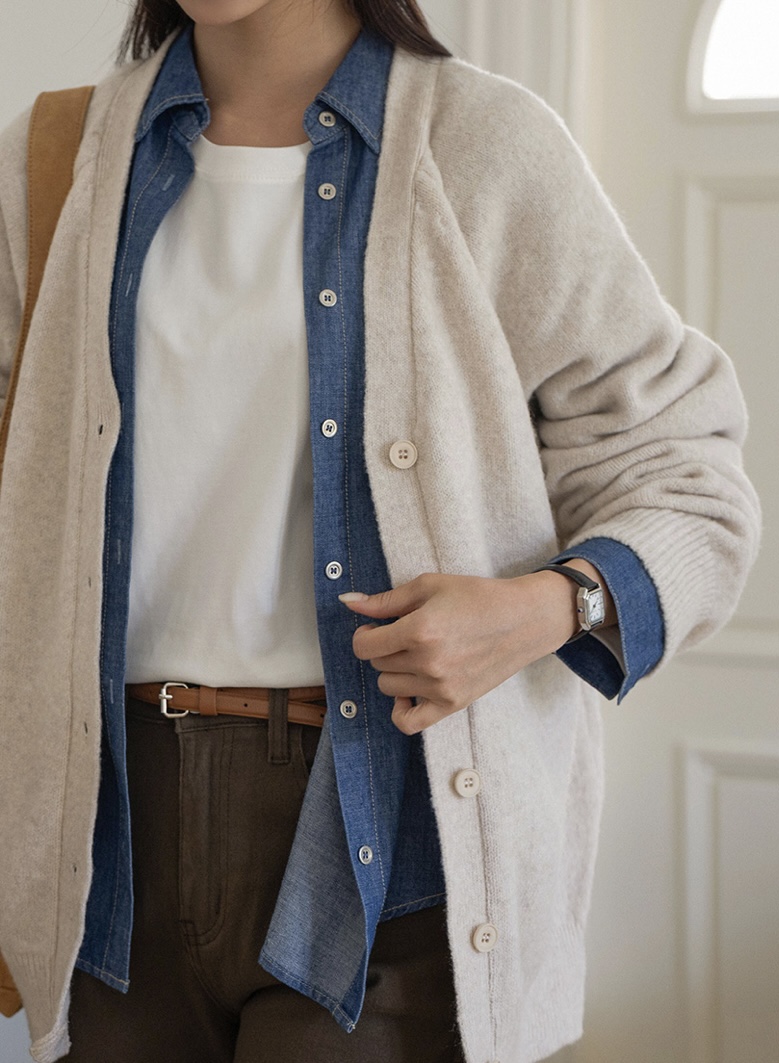 EVERCOMMERCE METICULOUSLY DESIGNED東大門㊣實拍女士新品休閑針織衫開衫EVERCOMMERCE METICULOUSLY DESIGNED針織衫