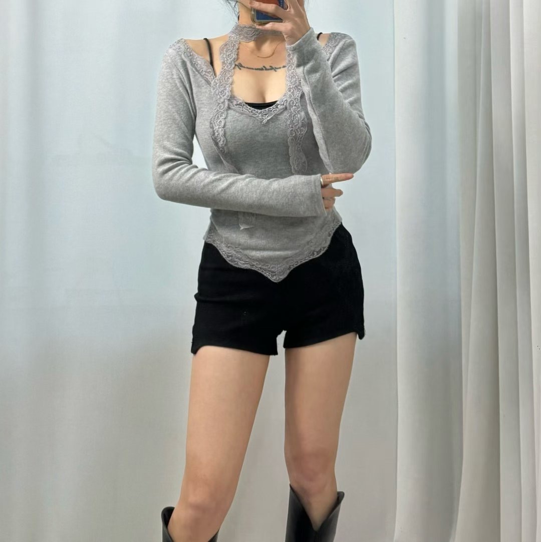 BOY MEET GIRL-T韓國直郵㊣女士新品熱賣推薦長袖T恤含脖帶BOY MEET GIRL-T長袖T恤圖色2