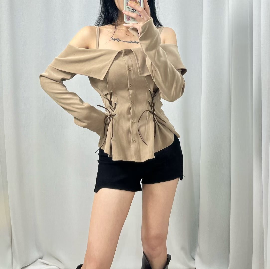 BOY MEET GIRL-T東大門㊣實拍女士新款熱賣職業襯衫蕾絲衫BOY MEET GIRL-T襯衫/蕾絲衫圖色1