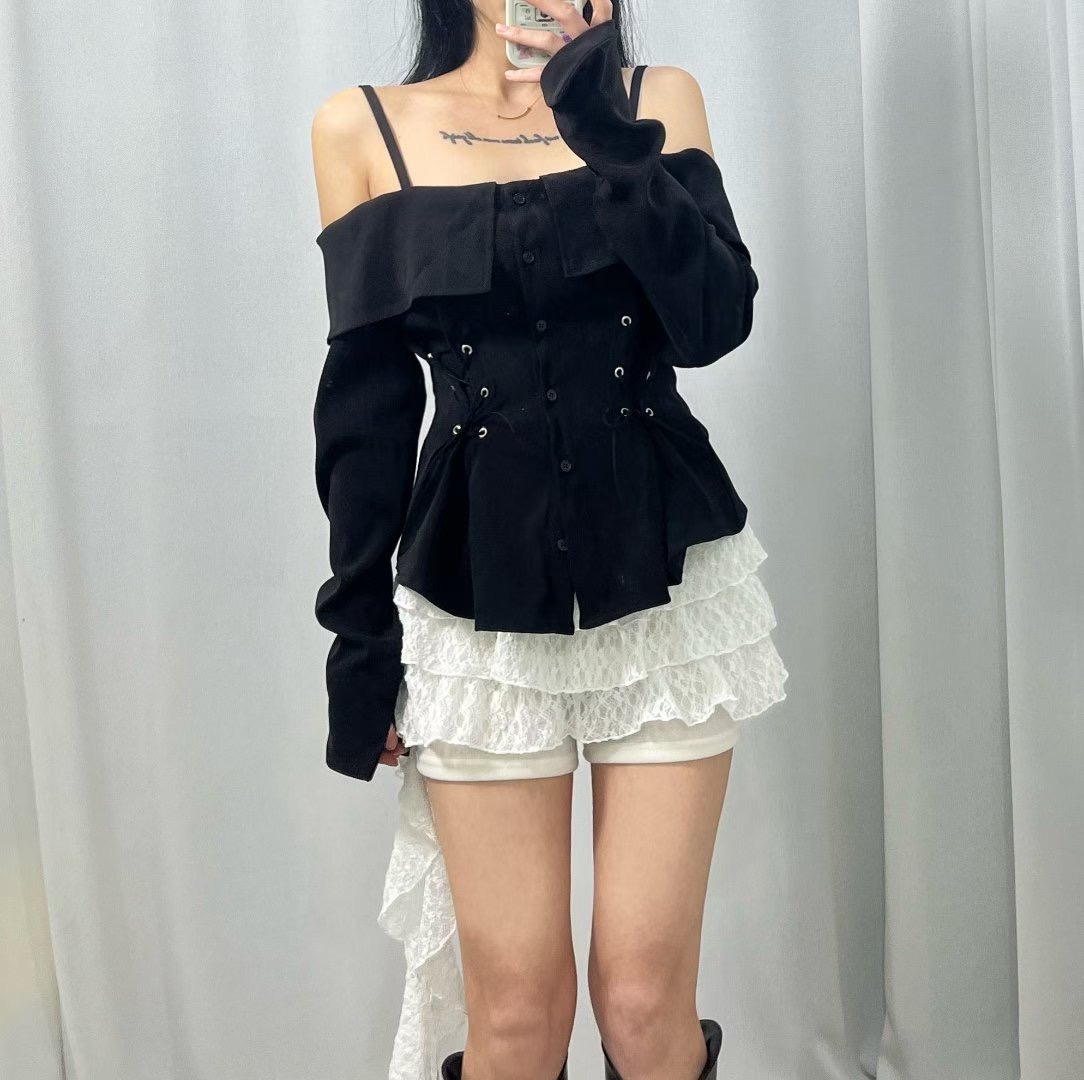 BOY MEET GIRL-T東大門㊣實拍女士新款熱賣職業襯衫蕾絲衫BOY MEET GIRL-T襯衫/蕾絲衫圖色2