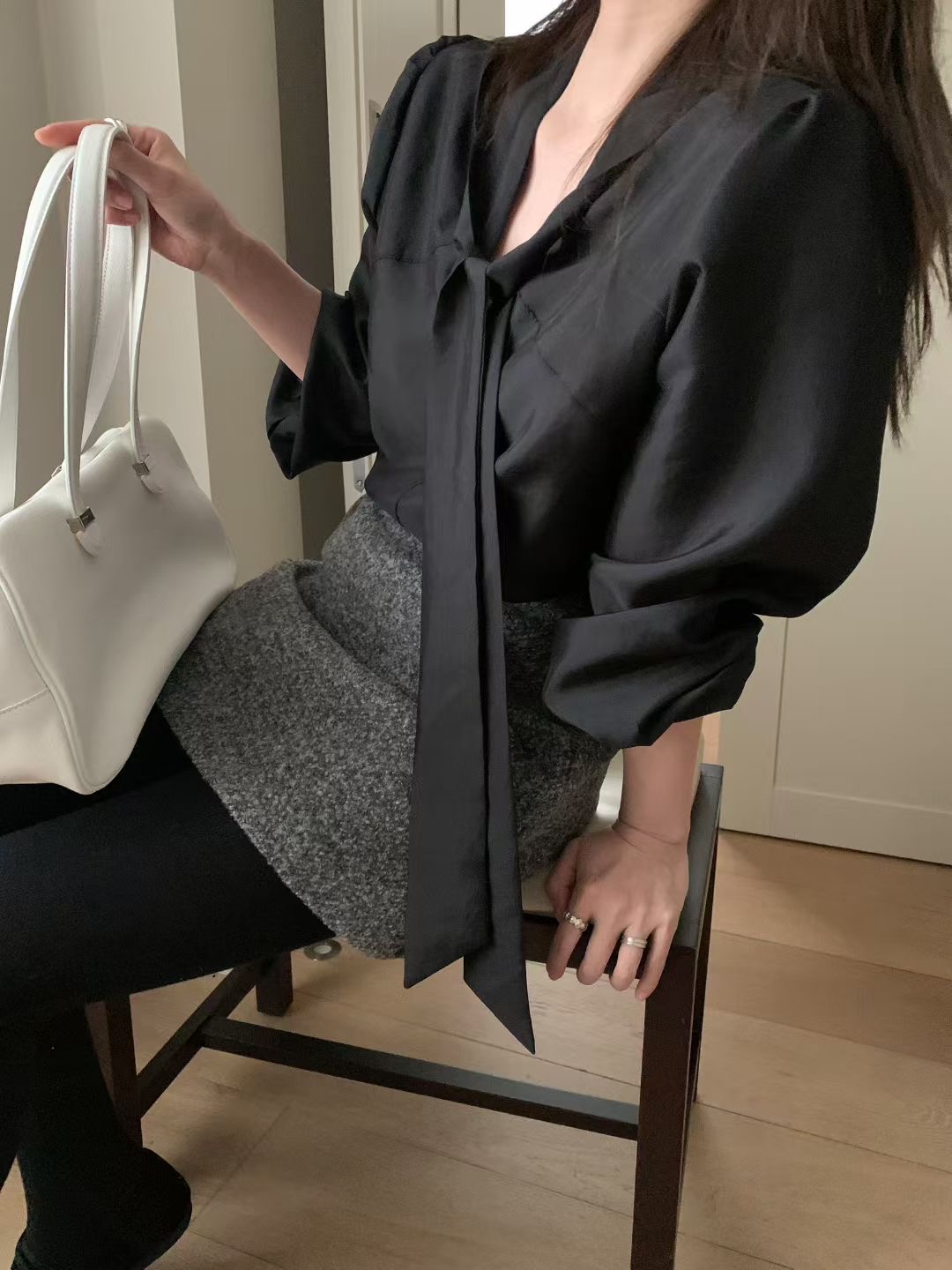 MELLOUNGE-멜라운지-T韓國直郵㊣女裝新品職業襯衫蕾絲衫MELLOUNGE-T襯衫/蕾絲衫