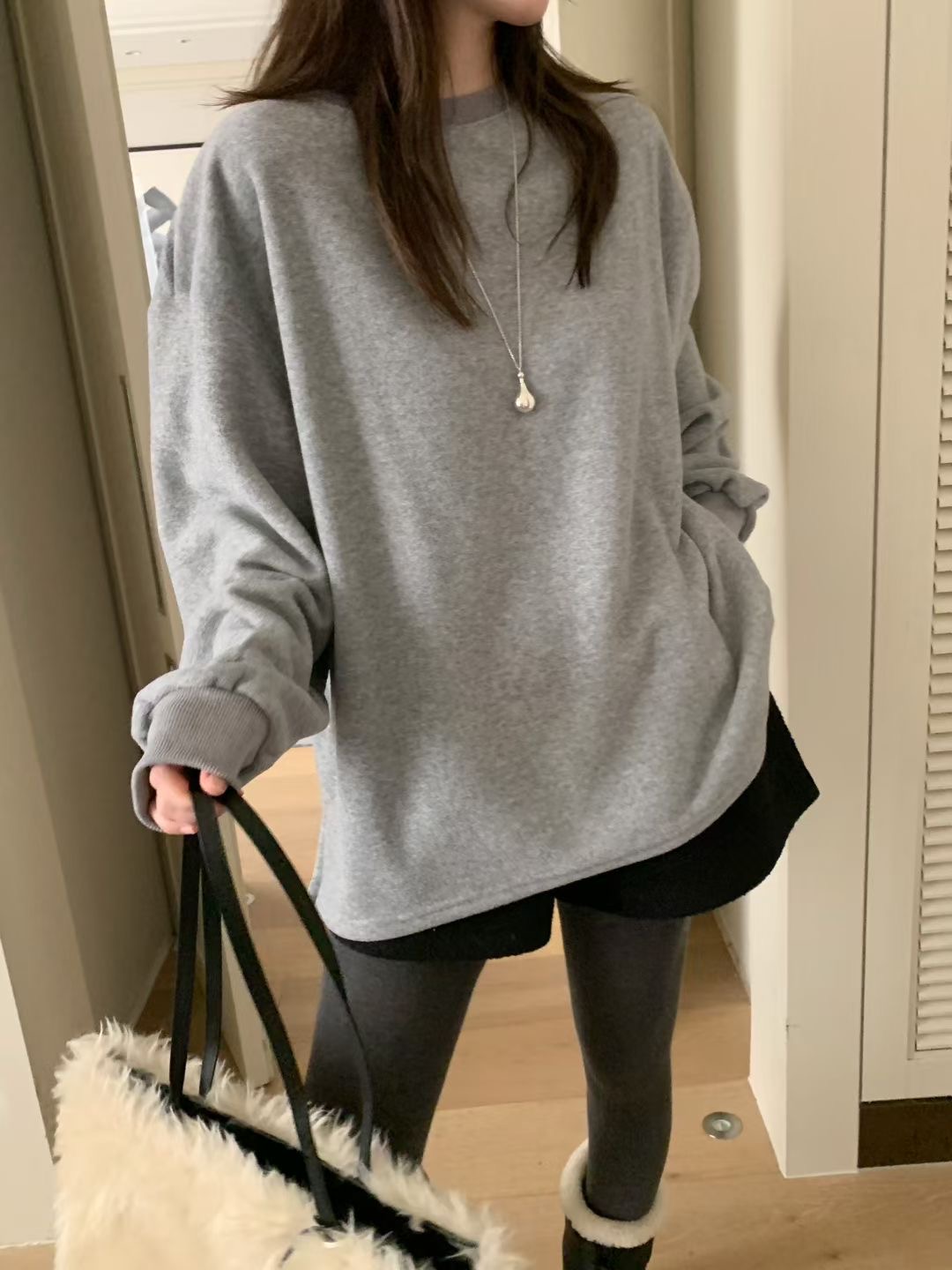 MELLOUNGE-멜라운지-T韓國直郵㊣女士新款熱賣休閑長袖T恤MELLOUNGE-T長袖T恤圖色1