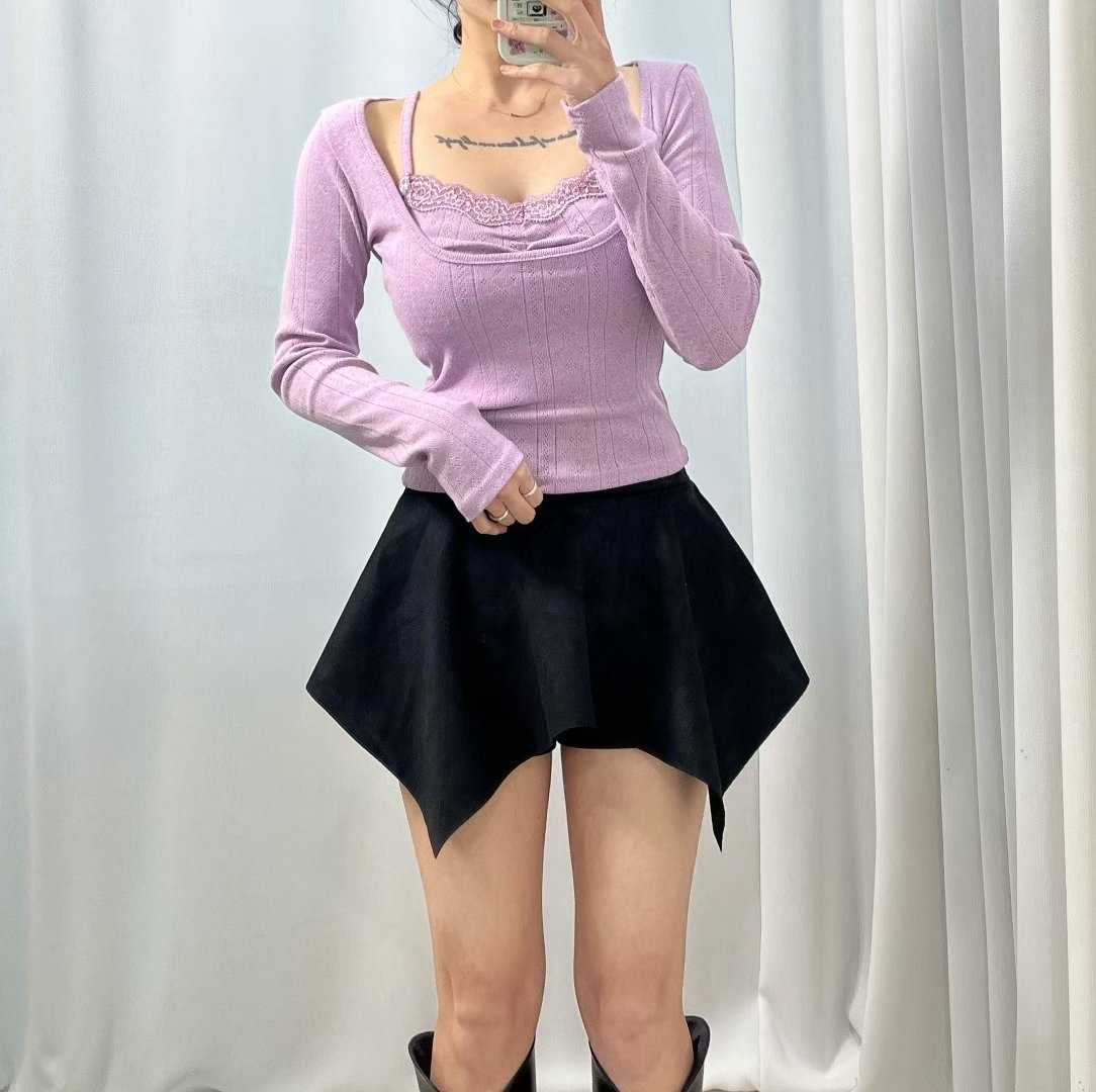 BOY MEET GIRL-T東大門㊣實拍女士新款休閑時尚熱賣長袖T恤BOY MEET GIRL-T長袖T恤圖色1