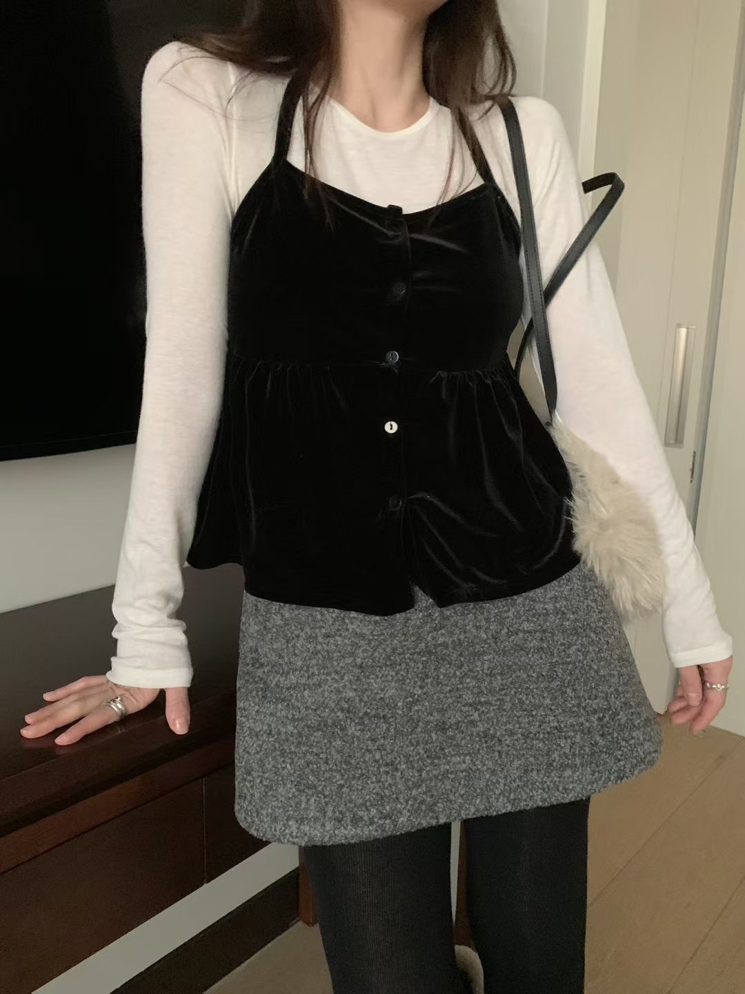 MELLOUNGE-멜라운지-T東大門㊣代購女士新品休閑吊帶背心不含內搭MELLOUNGE-T吊帶/背心