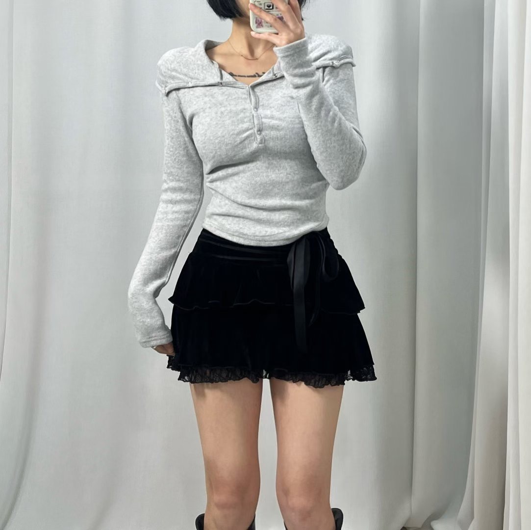 BOY MEET GIRL-T東大門㊣實拍女士新款時尚長袖T恤柔軟兜帽BOY MEET GIRL-T長袖T恤圖色1