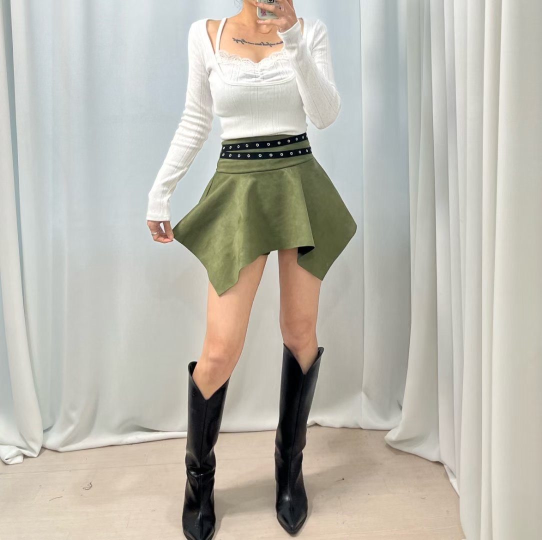 BOY MEET GIRL-T東大門㊣代購女裝新款25秋冬人氣熱賣短裙BOY MEET GIRL-T短裙圖色1