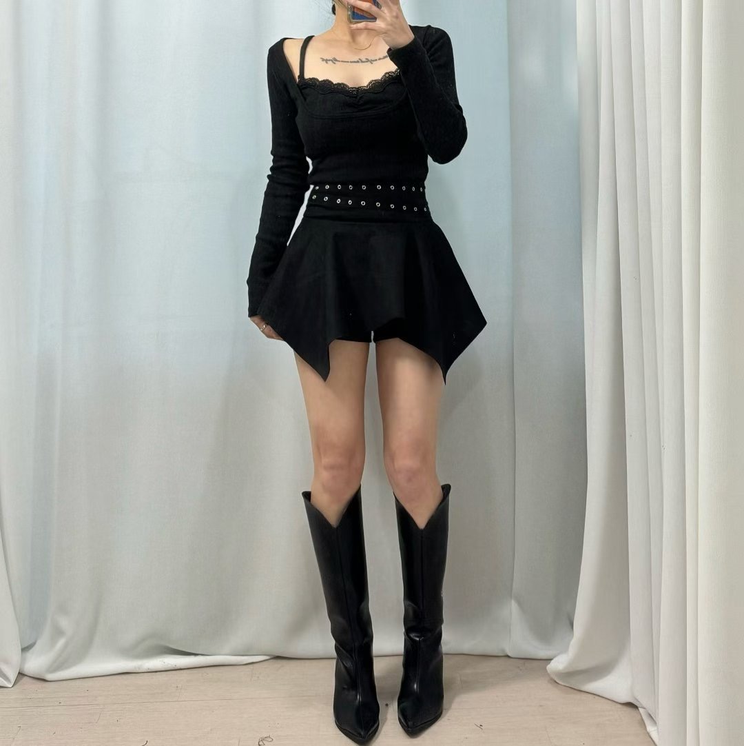 BOY MEET GIRL-T東大門㊣代購女裝新款25秋冬人氣熱賣短裙BOY MEET GIRL-T短裙圖色2