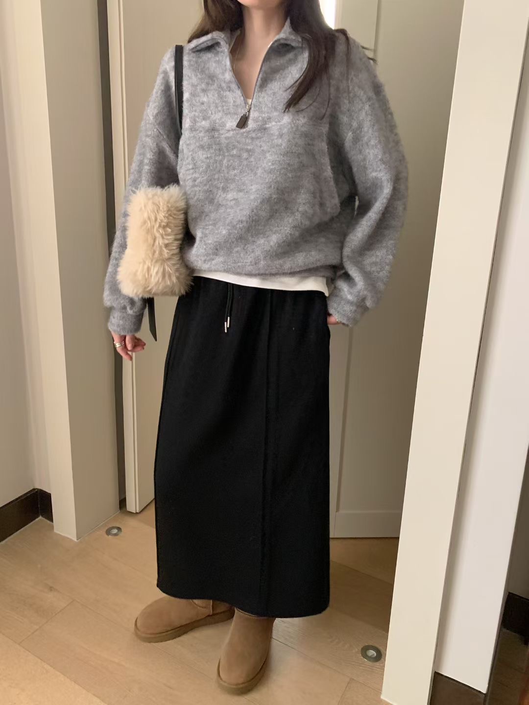 MELLOUNGE-멜라운지-T東大門㊣實拍女士新品25秋冬職業長裙MELLOUNGE-T長裙圖色2