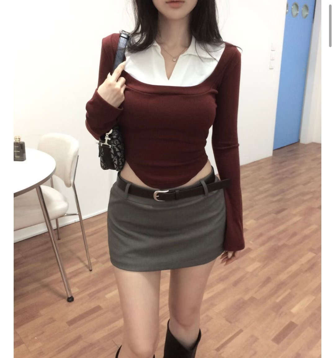 BOY MEET GIRL-T東大門㊣代購女裝新品真品25秋冬長袖T恤BOY MEET GIRL-T長袖T恤