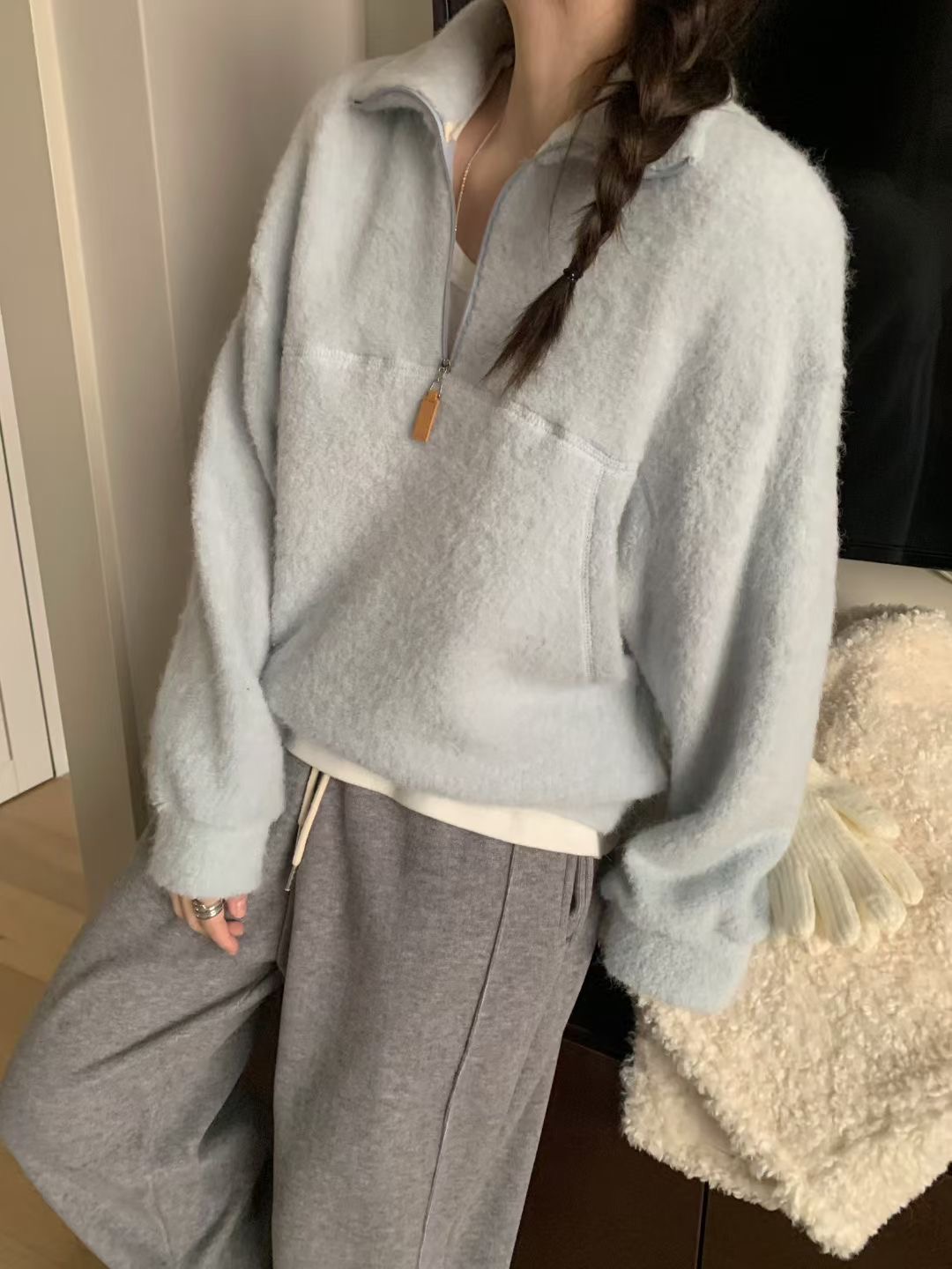 MELLOUNGE-멜라운지-T東大門㊣直郵女士新款推薦職業衛衣MELLOUNGE-T衛衣圖色1