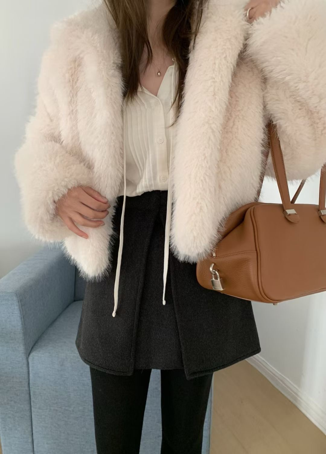 MELLOUNGE-멜라운지-T東大門㊣代購女裝新款人氣短款大衣MELLOUNGE-T短款大衣圖色2