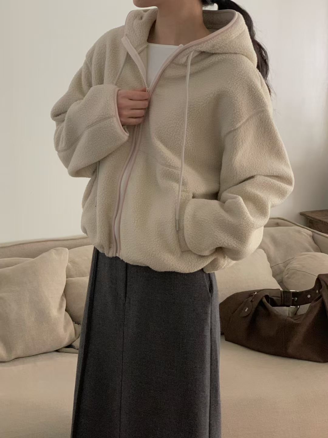 LURE韓國直郵㊣女裝新款時尚人氣熱賣真品夾克小飛象連帽衫LURE夾克圖色2