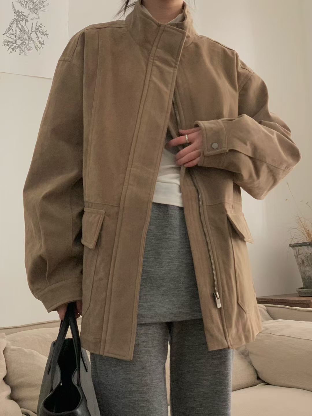 LURE韓國直郵㊣女士新款休閑25秋冬真品人氣推薦熱賣夾克絨LURE夾克圖色2