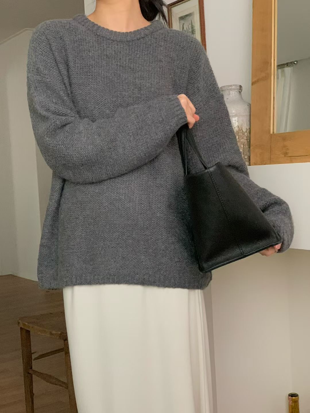 LURE韓國直郵㊣女裝新款25秋冬熱賣真品時尚人氣針織衫羊駝LURE針織衫圖色1