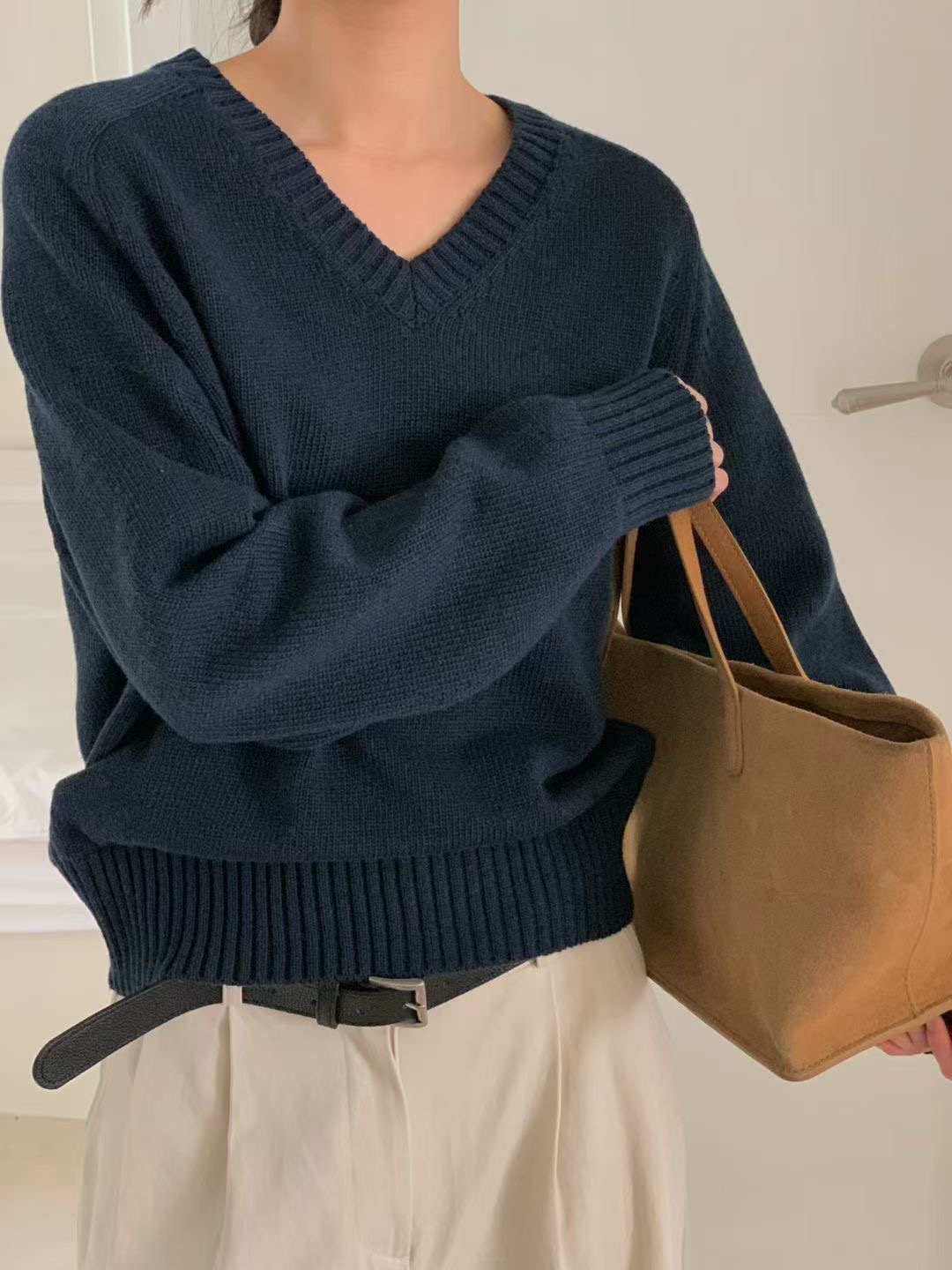 LURE東大門㊣實拍女士新品熱賣25秋冬人氣職業時尚真品針織衫LURE針織衫圖色4