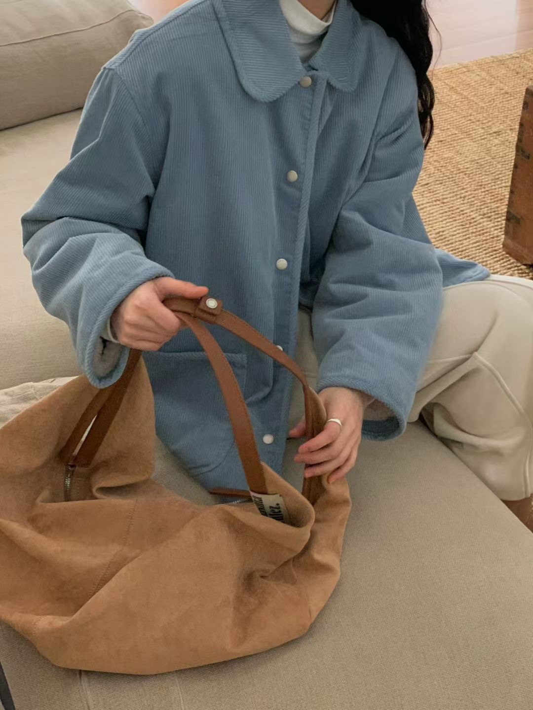 LURE東大門㊣實拍女裝新品25秋冬真品人氣熱賣短款棉服燈芯絨LURE短款棉服