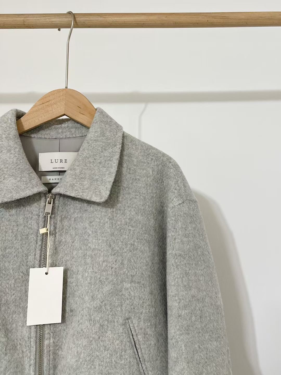 LURE韓國代購㊣女裝新款休閑25秋冬時尚熱賣人氣真品短款大衣LURE短款大衣