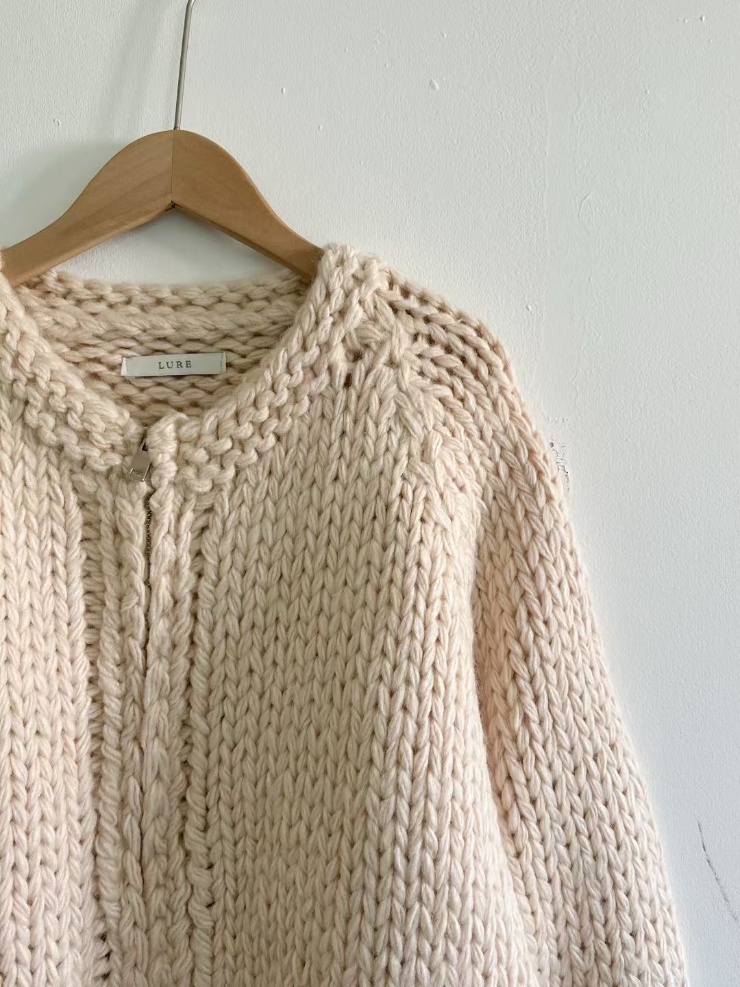 LURE東大門㊣代購女裝新品25秋冬休閑職業人氣真品針織衫拉鏈LURE針織衫