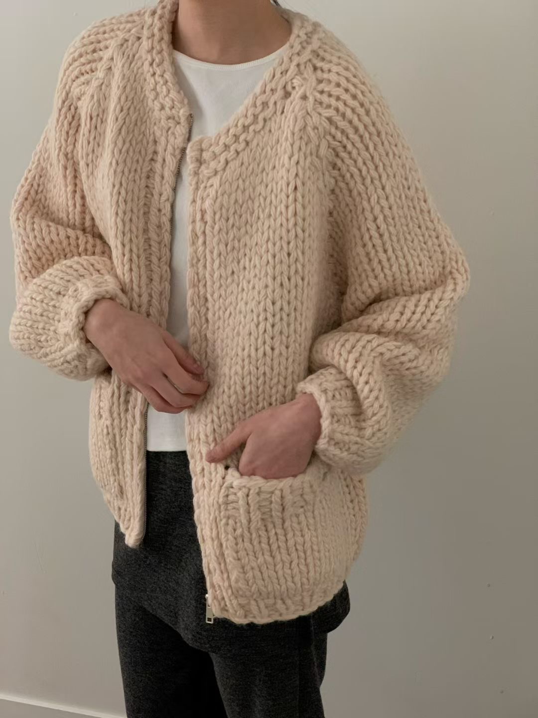 LURE東大門㊣代購女裝新品25秋冬休閑職業人氣真品針織衫拉鏈LURE針織衫