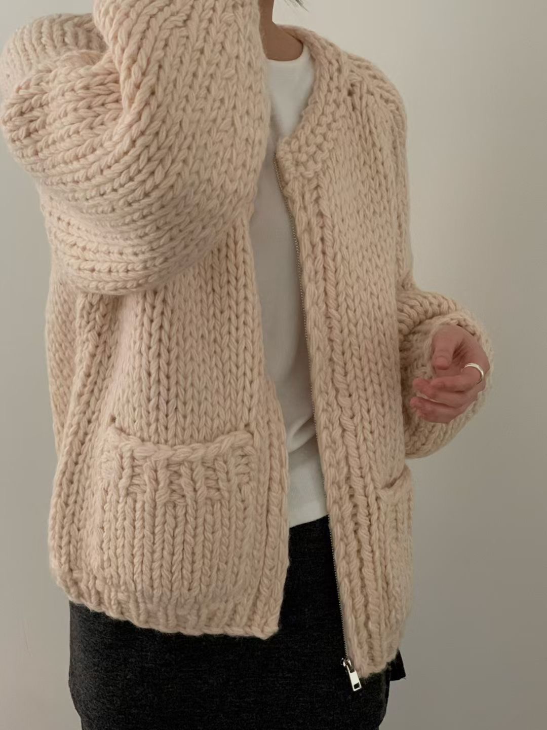 LURE東大門㊣代購女裝新品25秋冬休閑職業人氣真品針織衫拉鏈LURE針織衫