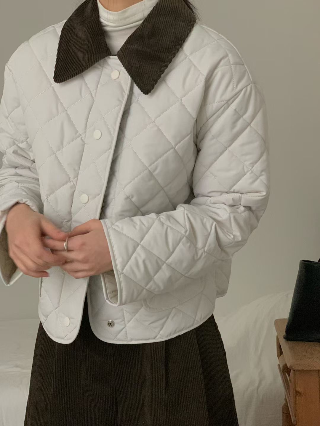 LURE韓國直郵㊣女裝新款時尚人氣休閑25秋冬熱賣真品短款棉服LURE短款棉服圖色2