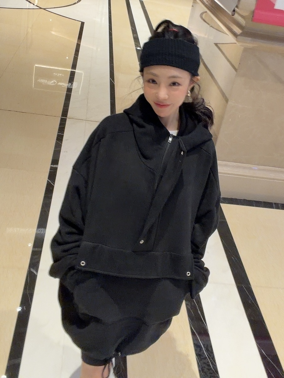 PALETTE-Q東大門㊣實拍女士新款推薦休閑真品衛衣連帽衫短款PALETTE-Q衛衣