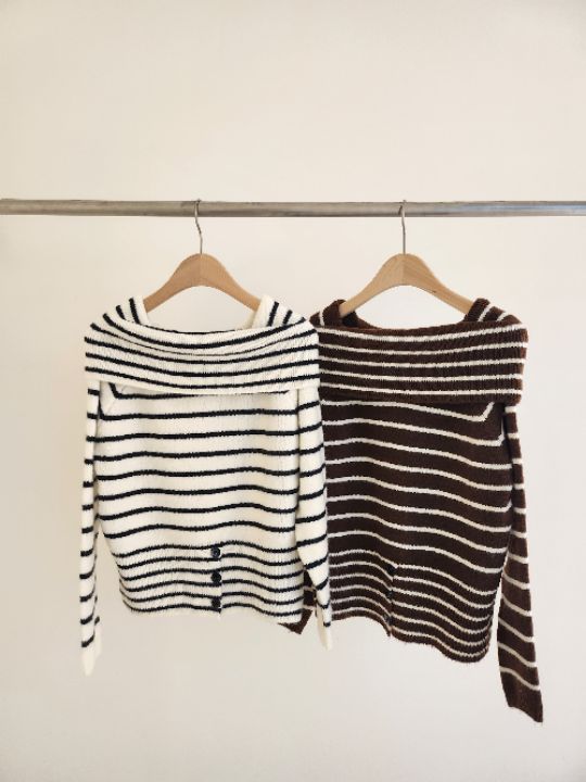 FEMME東大門㊣代購女士新品人氣時尚真品職業休閑針織衫條紋FEMME針織衫