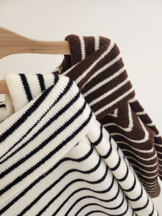 FEMME東大門㊣代購女士新品人氣時尚真品職業休閑針織衫條紋FEMME針織衫