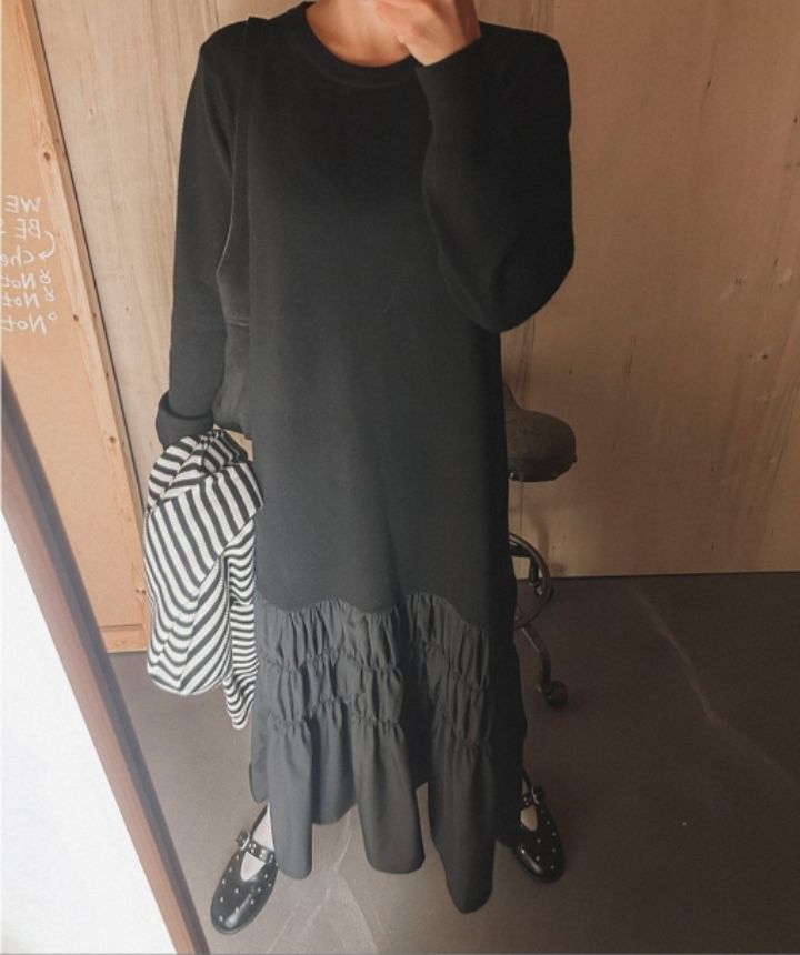 FEMME韓國代購㊣女裝新款職業熱賣人氣休閑推薦時尚連衣裙長款FEMME連衣裙