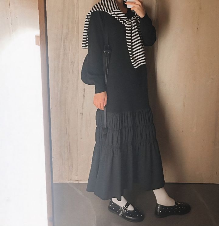 FEMME韓國代購㊣女裝新款職業熱賣人氣休閑推薦時尚連衣裙長款FEMME連衣裙