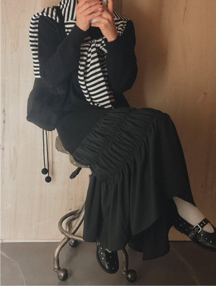 FEMME韓國代購㊣女裝新款職業熱賣人氣休閑推薦時尚連衣裙長款FEMME連衣裙