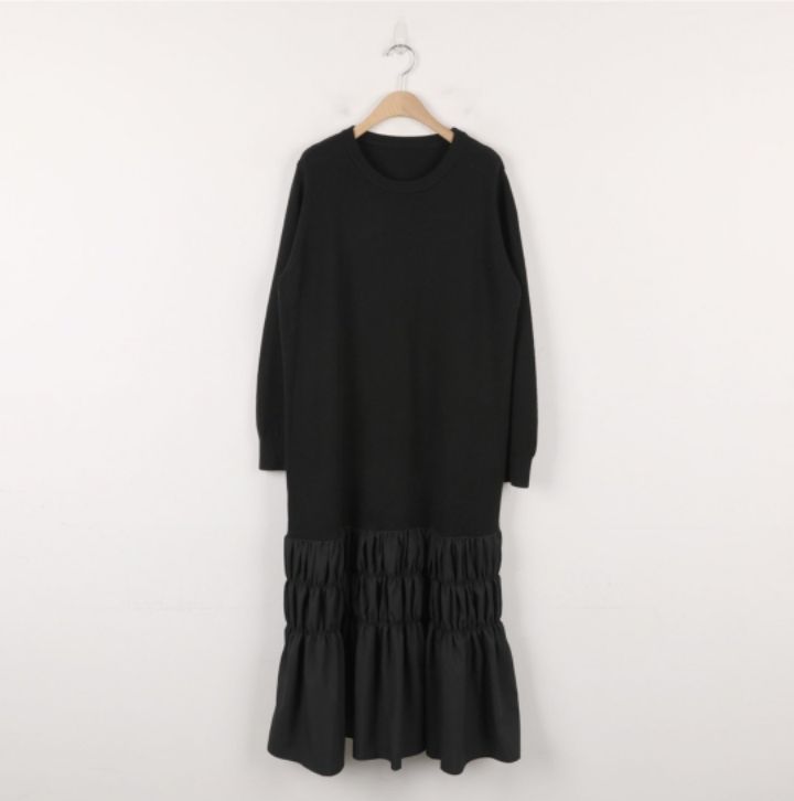 FEMME韓國代購㊣女裝新款職業熱賣人氣休閑推薦時尚連衣裙長款FEMME連衣裙圖色1