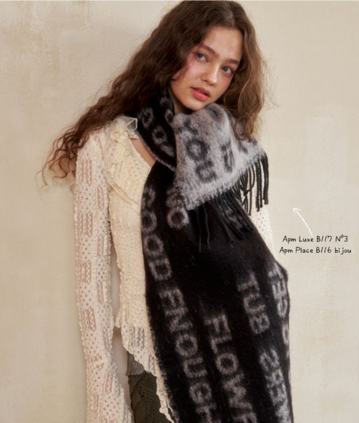 N3韓國直郵㊣女裝新款推薦熱賣時尚休閑25秋冬真品圍巾披肩N3圍巾/披肩