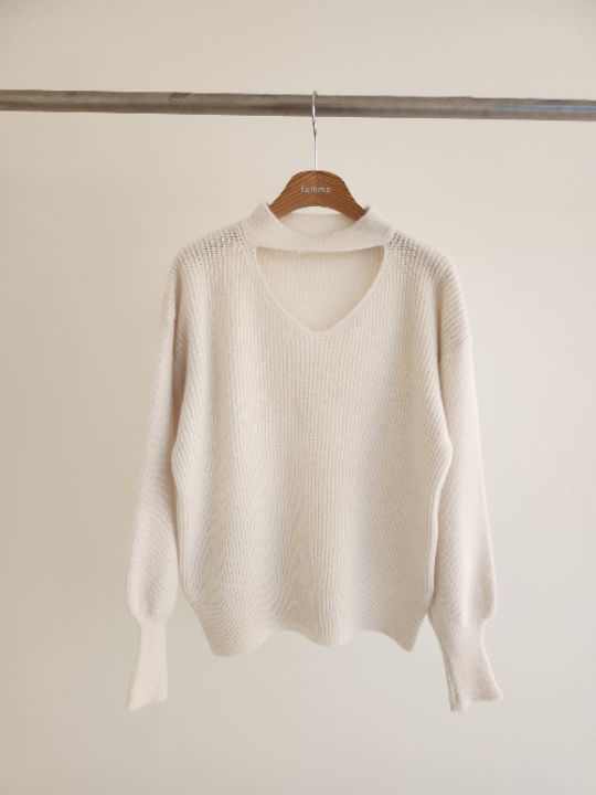 FEMME韓國代購㊣女裝新款職業人氣熱賣時尚真品推薦休閑針織衫FEMME針織衫圖色1