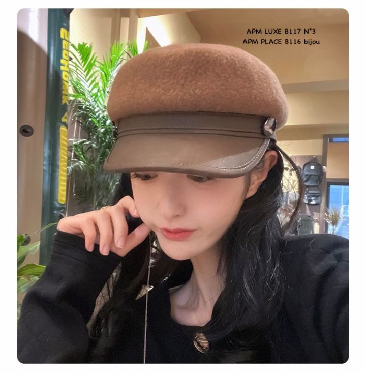 N3韓國直郵㊣女裝新品人氣時尚推薦熱賣真品帽子羊毛紐扣貝雷N3帽子