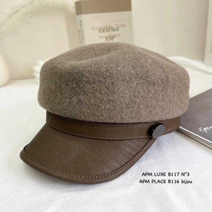 N3韓國直郵㊣女裝新品人氣時尚推薦熱賣真品帽子羊毛紐扣貝雷N3帽子