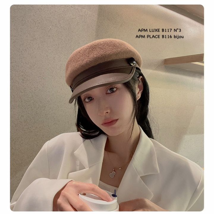 N3韓國直郵㊣女裝新品人氣時尚推薦熱賣真品帽子羊毛紐扣貝雷N3帽子