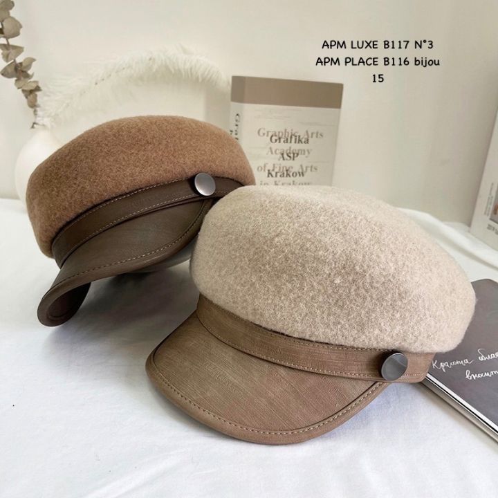 N3韓國直郵㊣女裝新品人氣時尚推薦熱賣真品帽子羊毛紐扣貝雷N3帽子