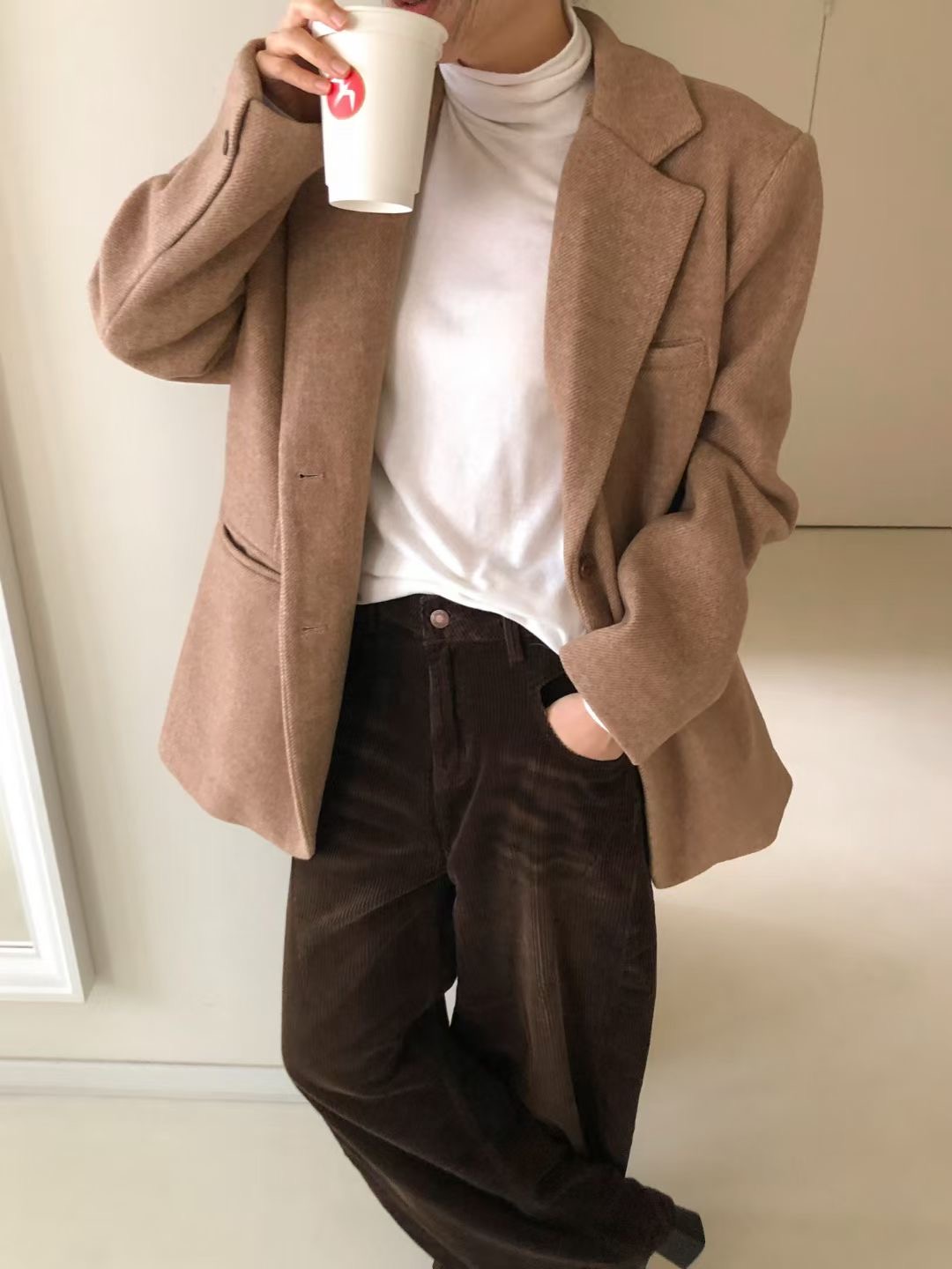 WADE東大門㊣直郵女士新品休閑時尚熱賣推薦人氣25秋冬夾克混紡WADE夾克圖色1