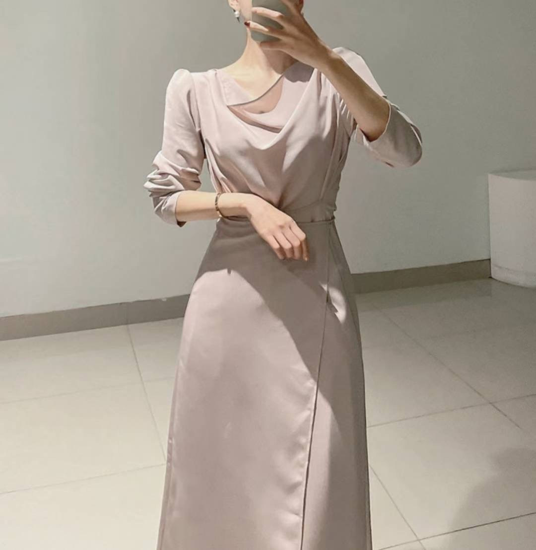 DRY FLOWER韓國直郵㊣女裝新款時尚人氣休閑推薦25秋冬連衣裙DRY FLOWER連衣裙圖色2